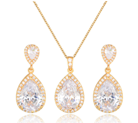 Raindrop Zircon Jewelry Set