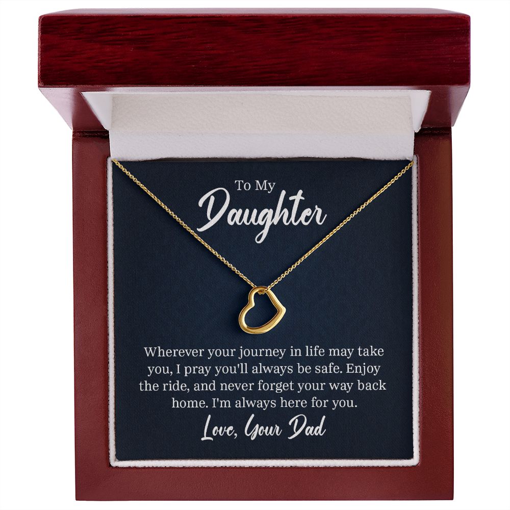 Delicate Heart Necklace - For Daughter From Dad