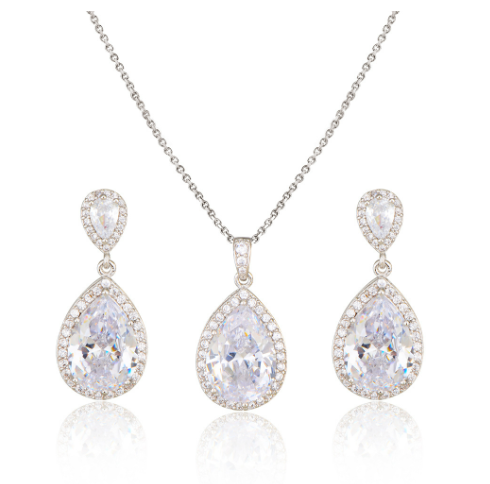 Raindrop Zircon Jewelry Set