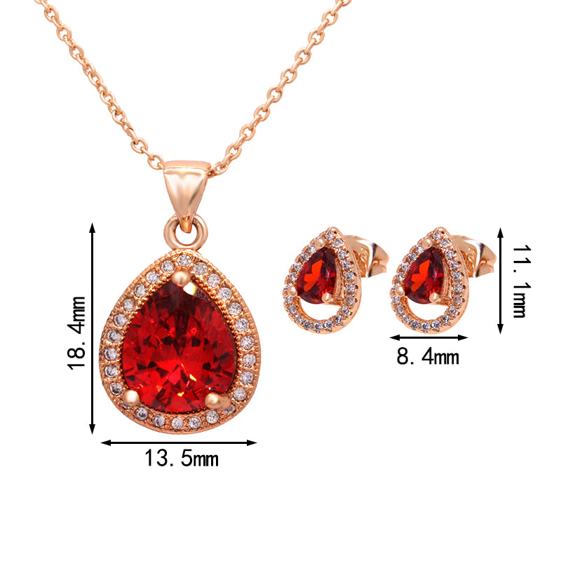 Raindrop Zircon Jewelry Set