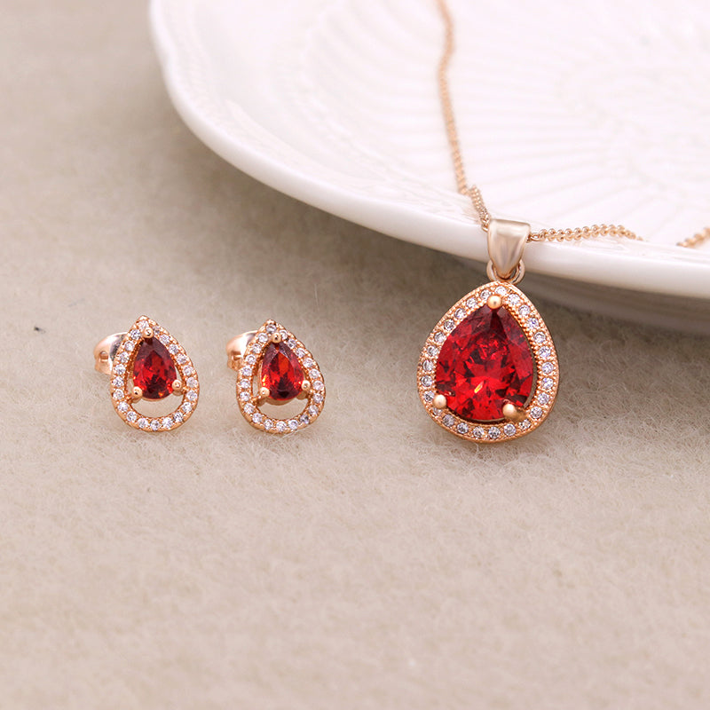 Raindrop Zircon Jewelry Set