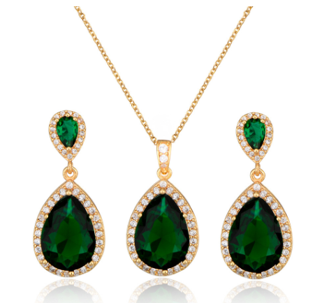 Raindrop Zircon Jewelry Set