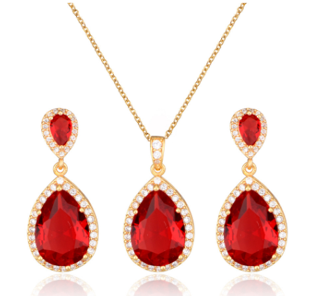 Raindrop Zircon Jewelry Set